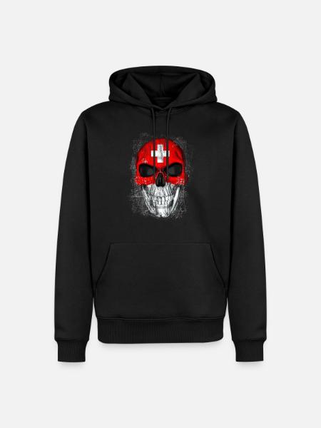 Totenkopf Schweiz - Männer Premium Bio Hoodie - Schwarz