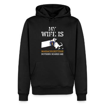 Nichts macht mir Angst Massachusettseine Frau - Männer Premium Bio Hoodie - Schwarz - Vorne - Nico (187cm)