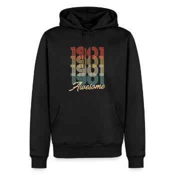 Drôle d’anniversaire génial 1901 - Sweat à capuche Premium bio Homme - noir - Devant - Nico (187cm)