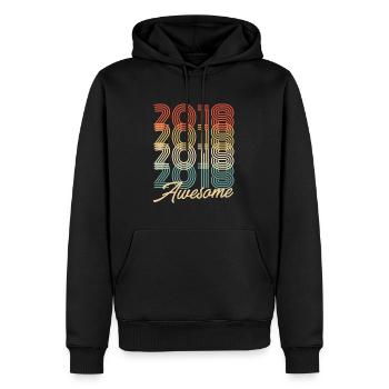 Lustiger Geburtstag Awesome 2018 - Männer Premium Bio Hoodie - Schwarz - Vorne - Nico (187cm)