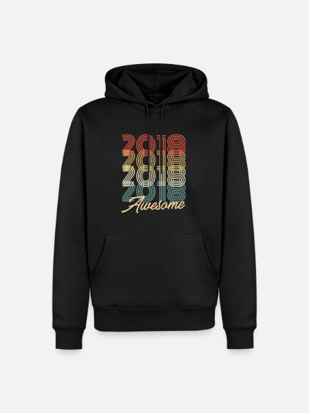 Funny Birthday Awesome 2018 - Men’s Premium Organic Hoodie - black