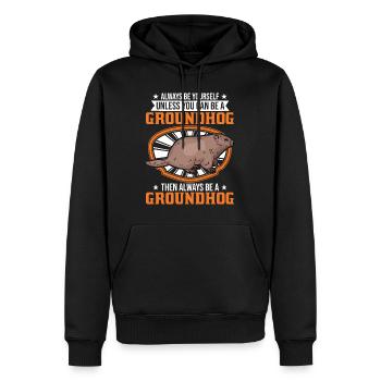 Murmeltier Groundhog Marmot Waldmurmeltier - Männer Premium Bio Hoodie - Schwarz - Vorne - Nico (187cm)
