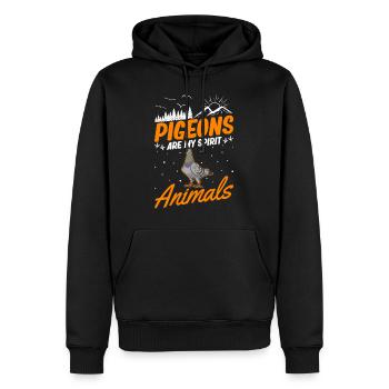 Les pigeons sont mes animaux spirituels Pigeonnier pigeonnier pigeon - Sweat à capuche Premium bio Homme - noir - Devant - Nico (187cm)
