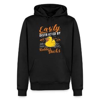 Facilement distrait par Rubber Ducks Rubber Duck - Sweat à capuche Premium bio Homme - noir - Devant - Nico (187cm)