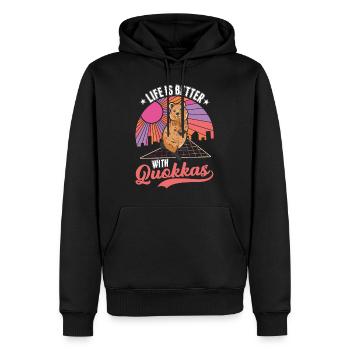 Life is better with a quokka - Men’s Premium Organic Hoodie - black - Front - Nico (187cm)