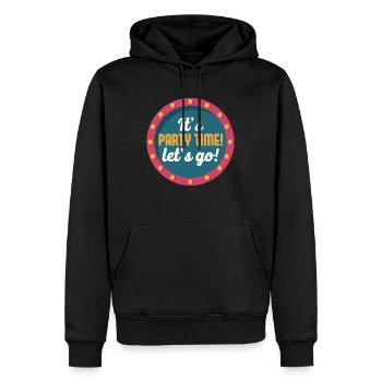 Party Time Retro Light Glowing Street Sign - Sweat à capuche Premium bio Homme - noir - Devant - Nico (187cm)