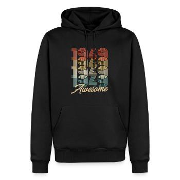 Funny Birthday Awesome 1949 - Men’s Premium Organic Hoodie - black - Front - Nico (187cm)