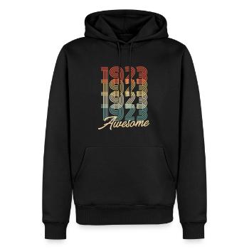 Funny Birthday Awesome 1923 - Männer Premium Bio Hoodie - Schwarz - Vorne - Nico (187cm)