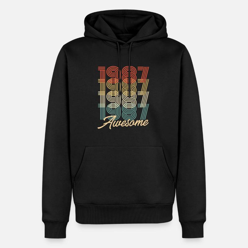 Drôle d’anniversaire génial 1987 - Sweat à capuche Premium bio Homme - noir