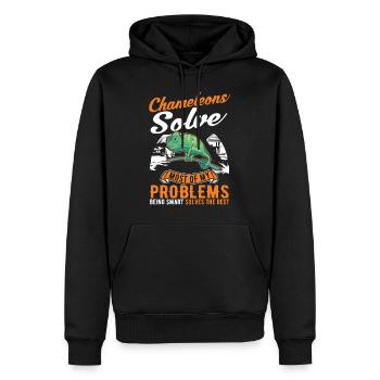 Caméléon Cadeau Caméléon - Sweat à capuche Premium bio Homme - noir - Devant - Nico (187cm)