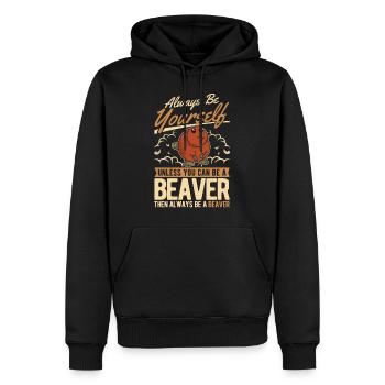 Soyez toujours vous-même Castor Castor Beaver Dam - Sweat à capuche Premium bio Homme - noir - Devant - Nico (187cm)