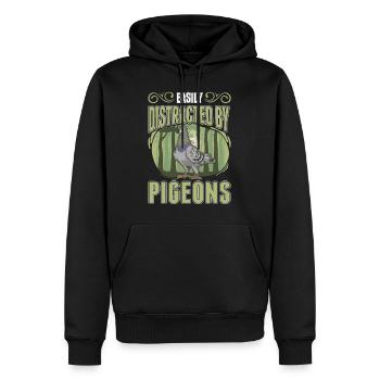 Facilement distrait par Pigeons Pigeon Pigeon Fancier - Sweat à capuche Premium bio Homme - noir - Devant - Nico (187cm)