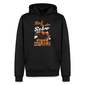 Red Panda Cadeau Chat Ours - Sweat à capuche Premium bio Homme - noir - Devant - Nico (187cm)