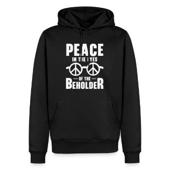 Peace Sign Vintage Gläser Frieden Liebhaber - Männer Premium Bio Hoodie - Schwarz - Vorne - Nico (187cm)