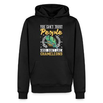 Caméléon Cadeau Caméléon - Sweat à capuche Premium bio Homme - noir - Devant - Nico (187cm)