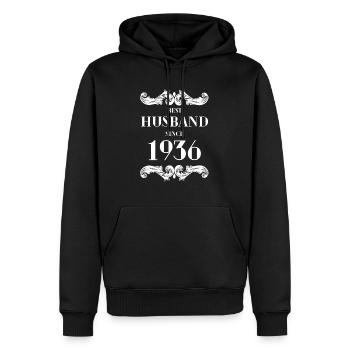 Best Husband Since 1936 Wedding Anniversary - Men’s Premium Organic Hoodie - black - Front - Nico (187cm)