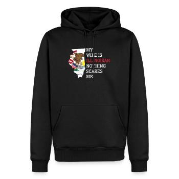 Rien ne me fait peur Illinoisan Wife Illinois - Sweat à capuche Premium bio Homme - noir - Devant - Nico (187cm)