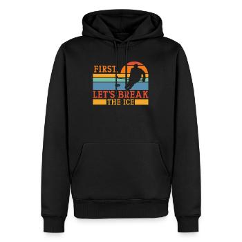 Joueur de hockey sur glace Amateur de sport Jeu de mots - Sweat à capuche Premium bio Homme - noir - Devant - Nico (187cm)