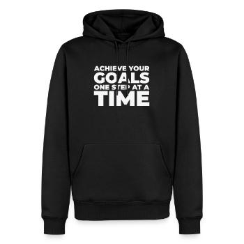 Ziel Typografie Leben Zitate Positive Botschaft - Männer Premium Bio Hoodie - Schwarz - Vorne - Nico (187cm)