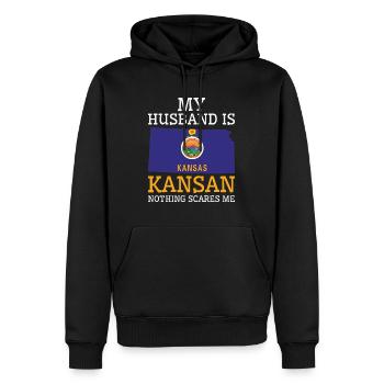Rien ne me fait peur Kansan mari Kansas - Sweat à capuche Premium bio Homme - noir - Devant - Nico (187cm)
