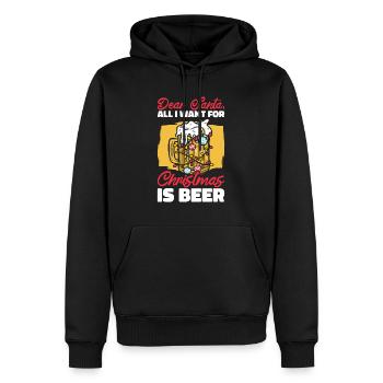 Lieber Weihnachtsmann Weihnachten Biertrinken - Männer Premium Bio Hoodie - Schwarz - Vorne - Nico (187cm)