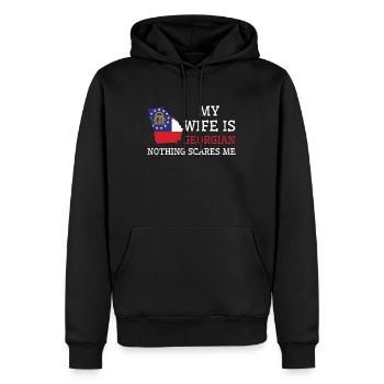 Rien ne me fait peur femme géorgienne Georgia - Sweat à capuche Premium bio Homme - noir - Devant - Nico (187cm)
