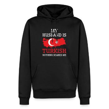 Rien ne me fait peur Mari turc Turquie - Sweat à capuche Premium bio Homme - noir - Devant - Nico (187cm)