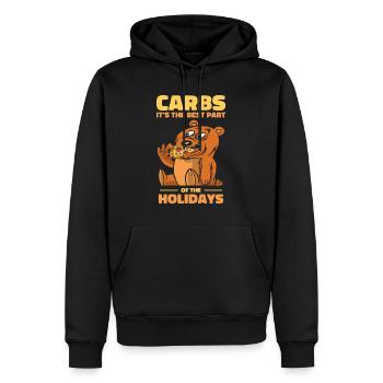 Weihnachtsbär Kohlenhydrate Feiertag Pizza Fast - Männer Premium Bio Hoodie - Schwarz - Vorne - Nico (187cm)