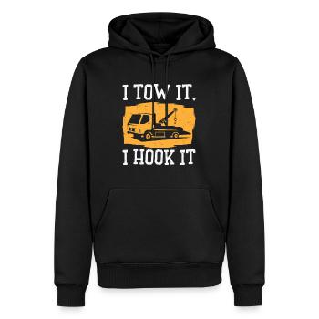 Tow Truck Driver Skilled Trucker Towing Hooking - Men’s Premium Organic Hoodie - black - Front - Nico (187cm)