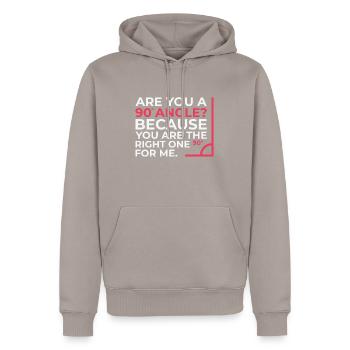 Mathématiques Angle droit Cheesy Pun Math Geek - Sweat à capuche Premium bio Homme - taupe - Devant - Nico (187cm)