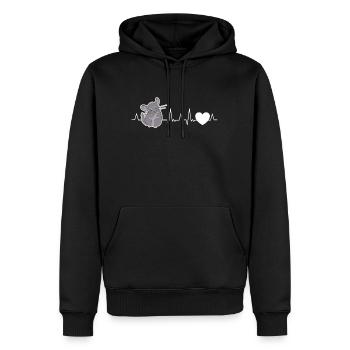 Chinchilla Herzschlag - Männer Premium Bio Hoodie - Schwarz - Vorne - Nico (187cm)