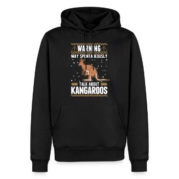 Kangourou Australie Kangourou australien - Sweat à capuche Premium bio Homme - noir - Devant - Nico (187cm)