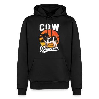 Cow Whisperer Farmer Cattle Breeder Cows - Men’s Premium Organic Hoodie - black - Front - Nico (187cm)
