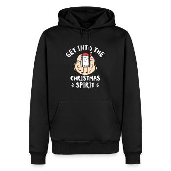 Noël mignon fantôme Halloween - Sweat à capuche Premium bio Homme - noir - Devant - Nico (187cm)