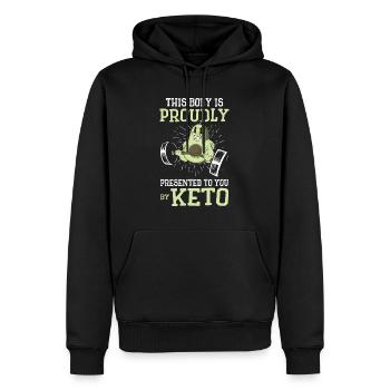 Keto Diet Workout Nutritionniste Avocat - Sweat à capuche Premium bio Homme - noir - Devant - Nico (187cm)
