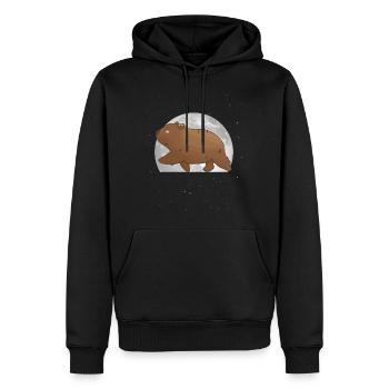 Wombat Mond - Männer Premium Bio Hoodie - Schwarz - Vorne - Nico (187cm)