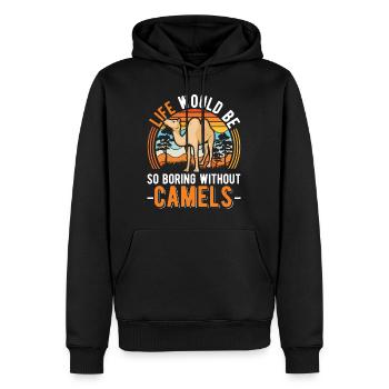 Kamel Geschenk Dromedar Camel Großkamel - Männer Premium Bio Hoodie - Schwarz - Vorne - Nico (187cm)