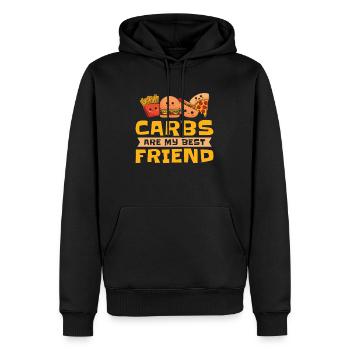 Glucides Best Friend Fast Food Santé - Sweat à capuche Premium bio Homme - noir - Devant - Nico (187cm)