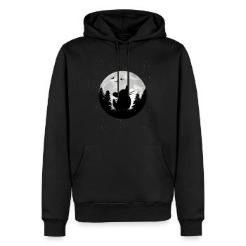 Chinchilla Moon Woolly Mouse - Men’s Premium Organic Hoodie - black - Front - Nico (187cm)