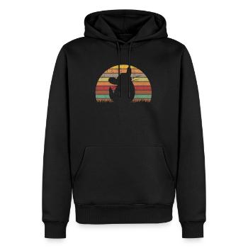 Chinchilla Retro Woolly Mouse Vintage - Sweat à capuche Premium bio Homme - noir - Devant - Nico (187cm)