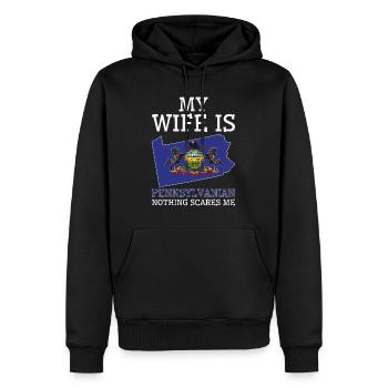 Rien ne me fait peur Pennsylvanian Wife - Sweat à capuche Premium bio Homme - noir - Devant - Nico (187cm)