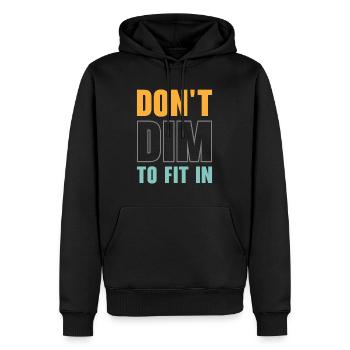 Inspirierender Positivdenker - Männer Premium Bio Hoodie - Schwarz - Vorne - Nico (187cm)