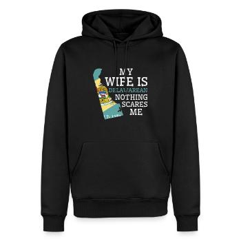 Nichts macht mir Angst Delawarean Wife Delaware - Männer Premium Bio Hoodie - Schwarz - Vorne - Nico (187cm)