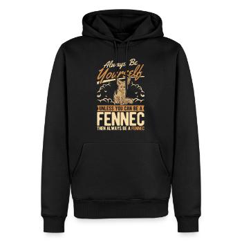 Always be yourses Fennec Wüstenfuchs Fennek - Männer Premium Bio Hoodie - Schwarz - Vorne - Nico (187cm)