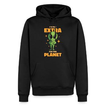 Weltraum Alien Extrovertiert Außerirdische Wesen - Männer Premium Bio Hoodie - Schwarz - Vorne - Nico (187cm)