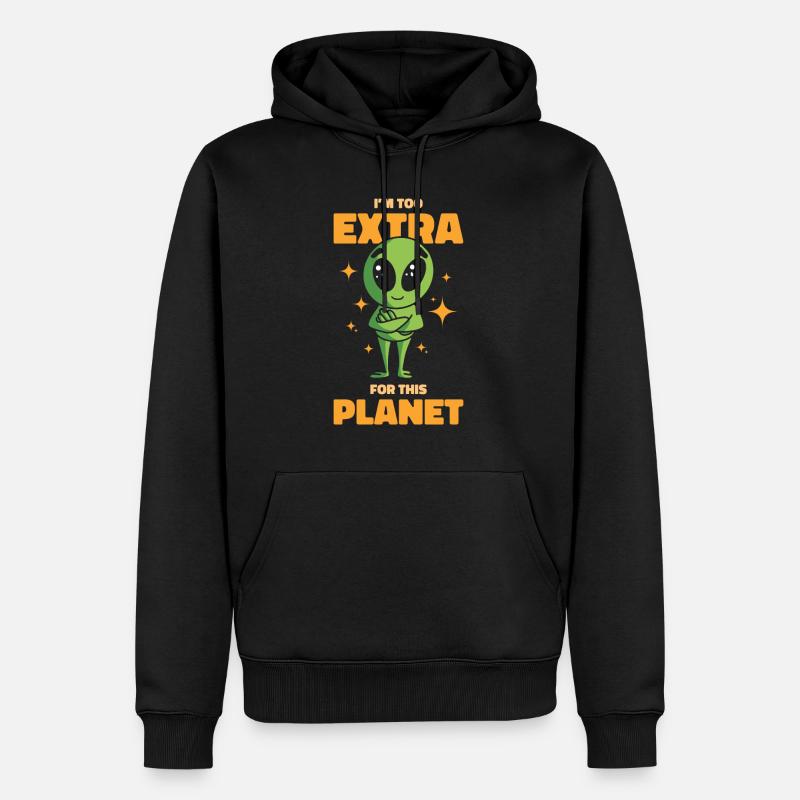 Space Alien Extravertit Êtres extravertis - Sweat à capuche Premium bio Homme - noir