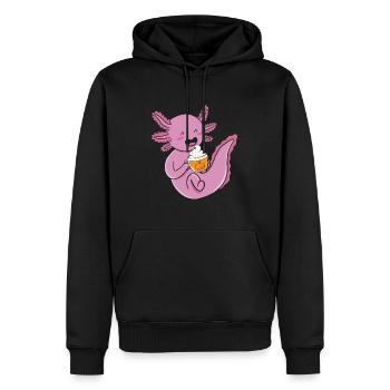 Axolotl Amateur de café Citrouille Spice Latte Axolotl - Sweat à capuche Premium bio Homme - noir - Devant - Nico (187cm)