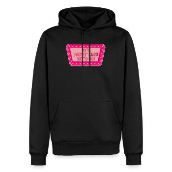 Party Time Retro Light Glowing Street Sign - Sweat à capuche Premium bio Homme - noir - Devant - Nico (187cm)