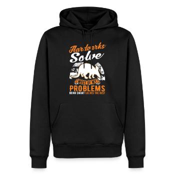 Aardvark Cadeau Aardvark - Sweat à capuche Premium bio Homme - noir - Devant - Nico (187cm)