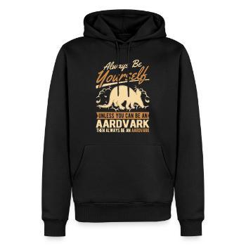 Always be yourself Aardvark Erdferkel - Men’s Premium Organic Hoodie - black - Front - Nico (187cm)